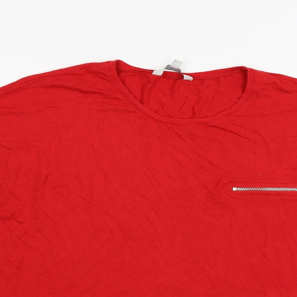 Peacocks Womens Red   Basic T-Shirt Size 14