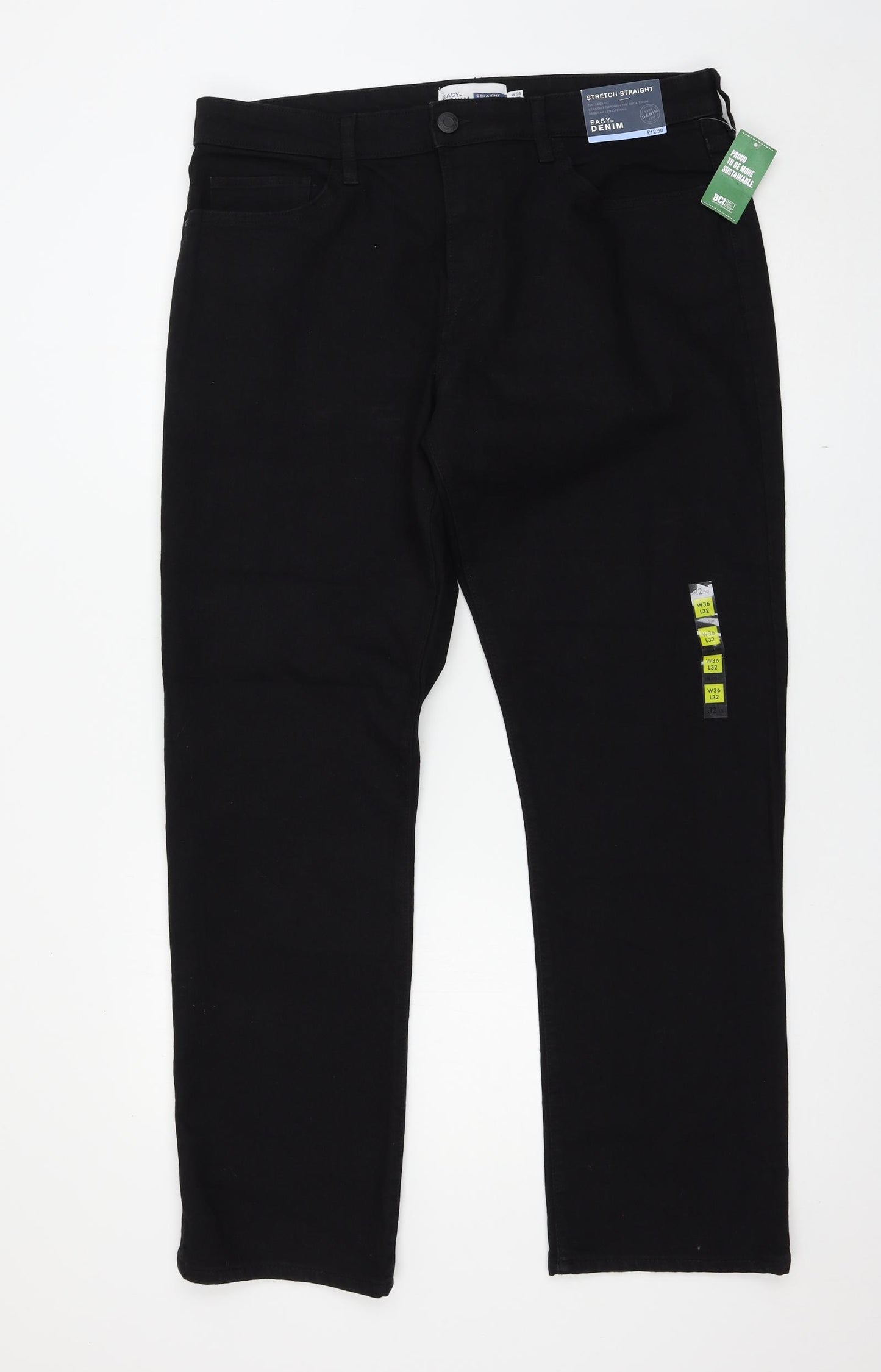 Matalan Mens Black   Straight Jeans Size 36 L32 in