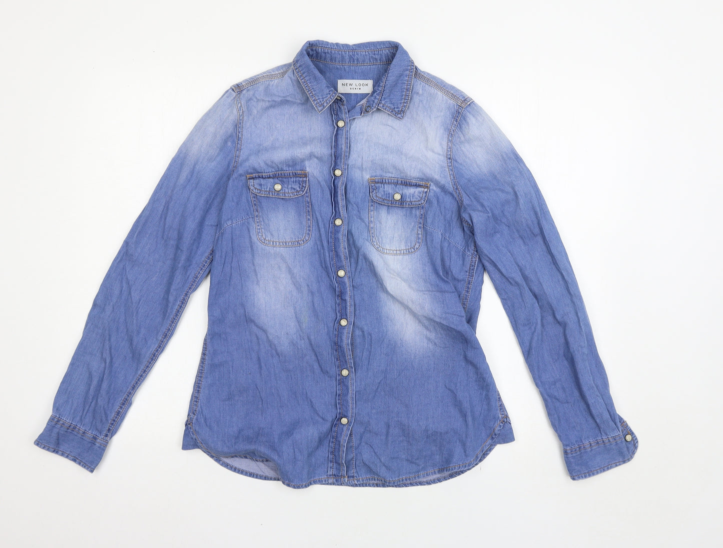 New Look Womens Blue   Basic Button-Up Size 10