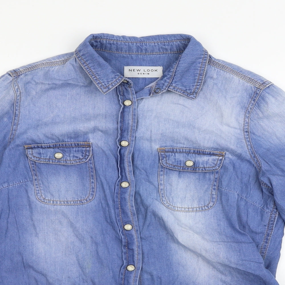 New Look Womens Blue   Basic Button-Up Size 10