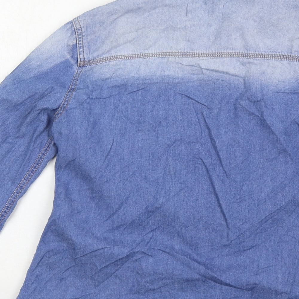 New Look Womens Blue   Basic Button-Up Size 10