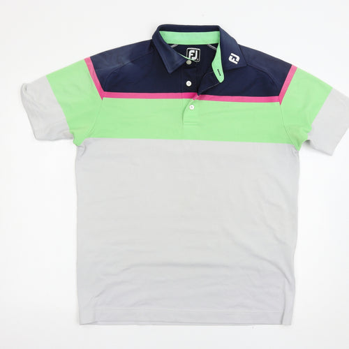 FJ Mens Multicoloured Striped   Polo Size L