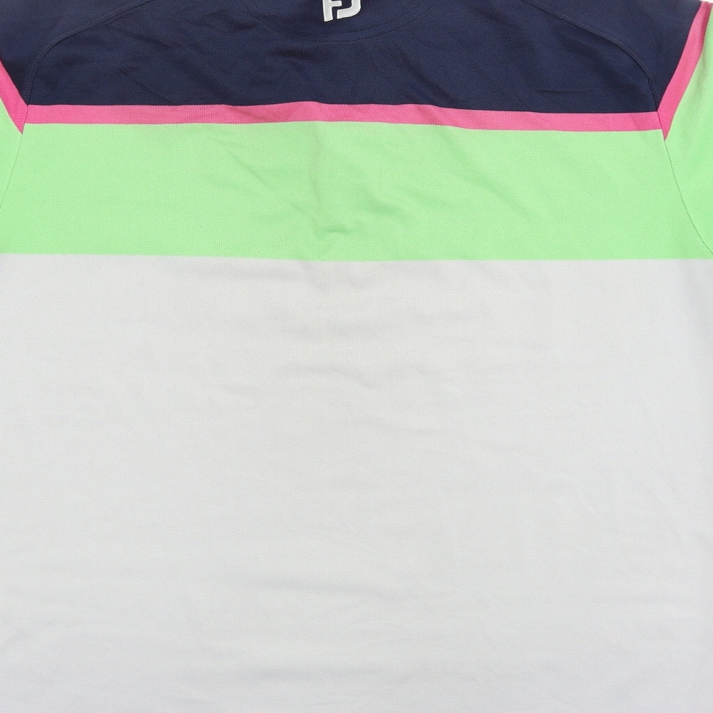 FJ Mens Multicoloured Striped   Polo Size L