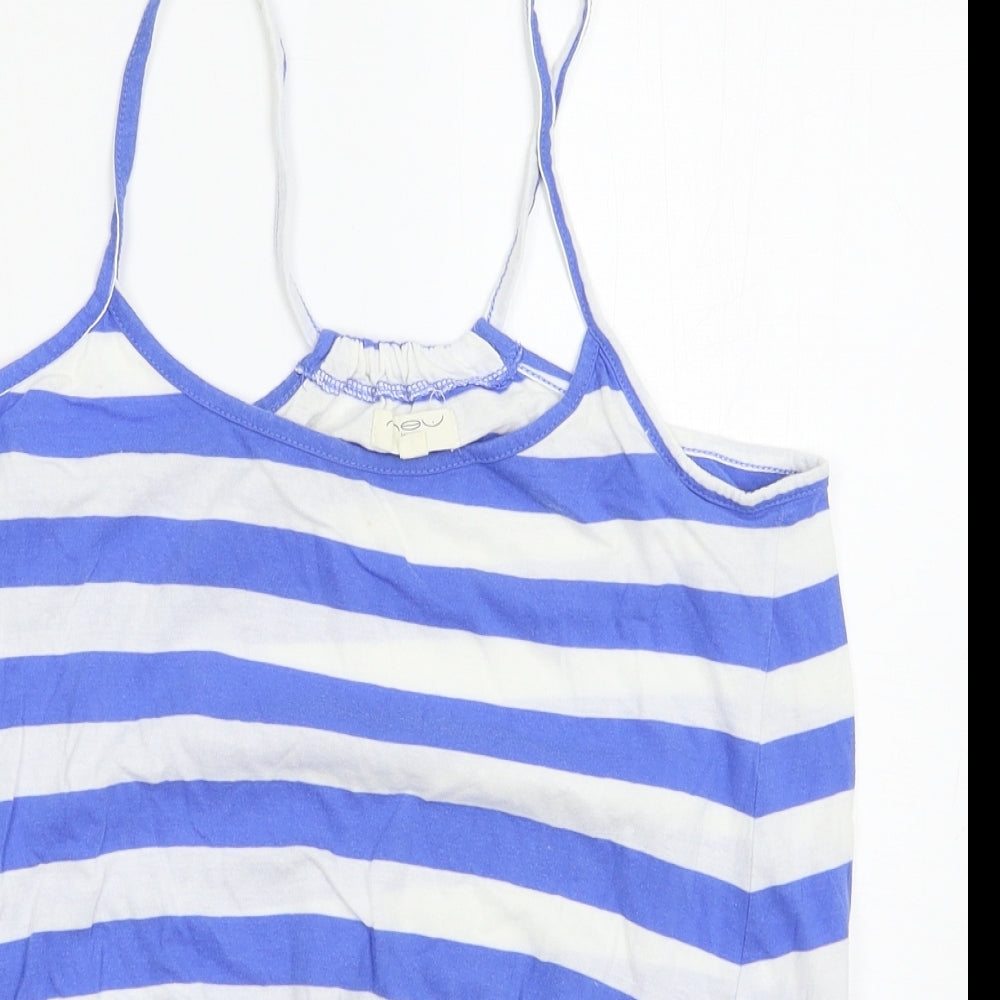New Look Womens Blue Striped  Basic Tank Size 8