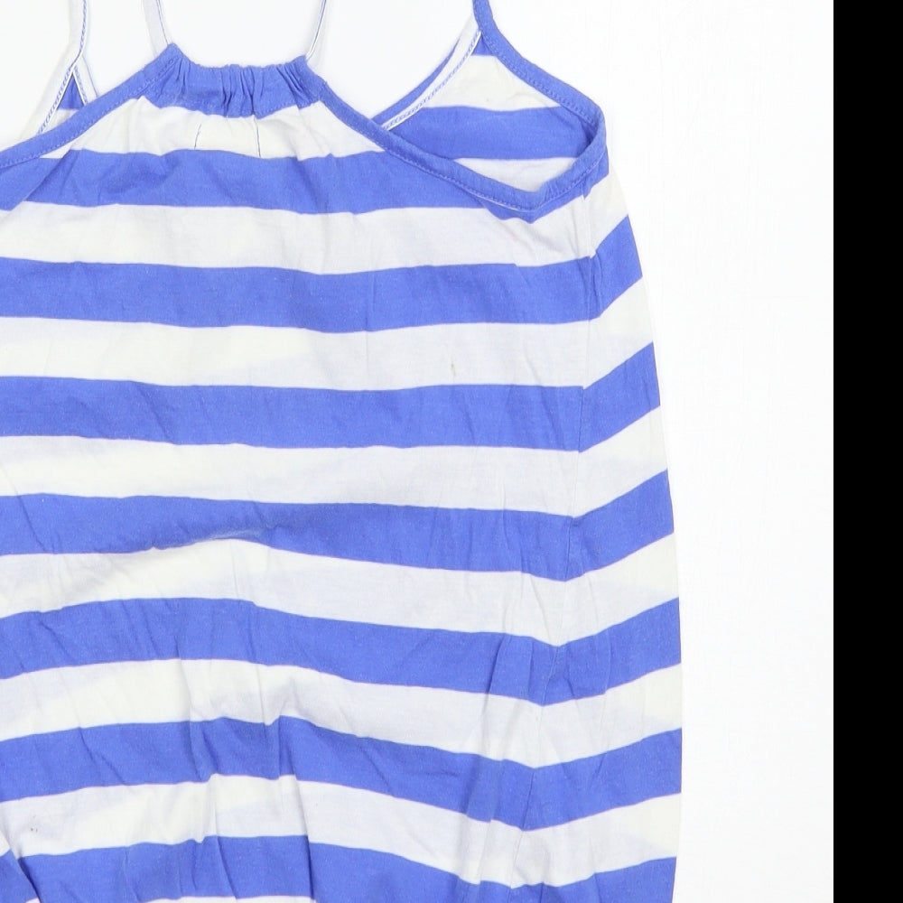 New Look Womens Blue Striped  Basic Tank Size 8