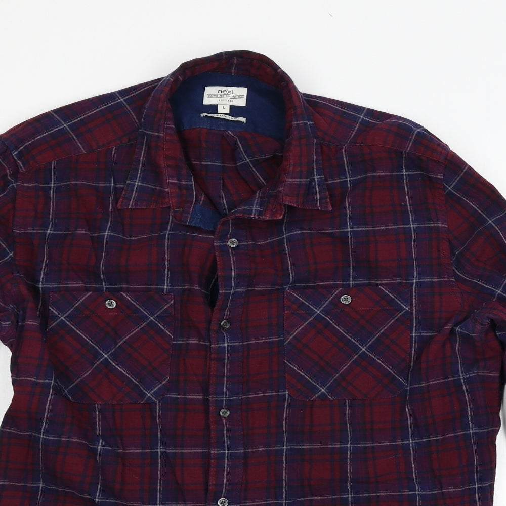 NEXT Mens Red    Button-Up Size L