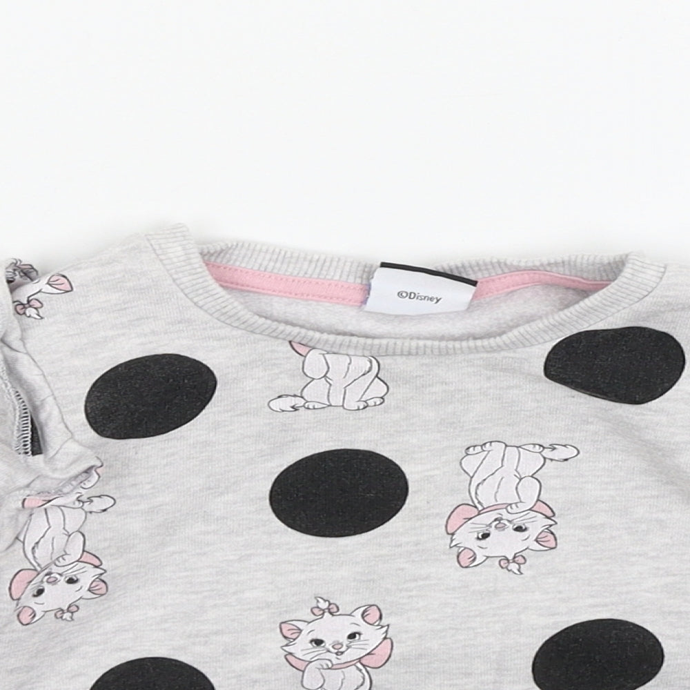 George Girls Grey Polka Dot  Pullover Jumper Size 12-18 Months