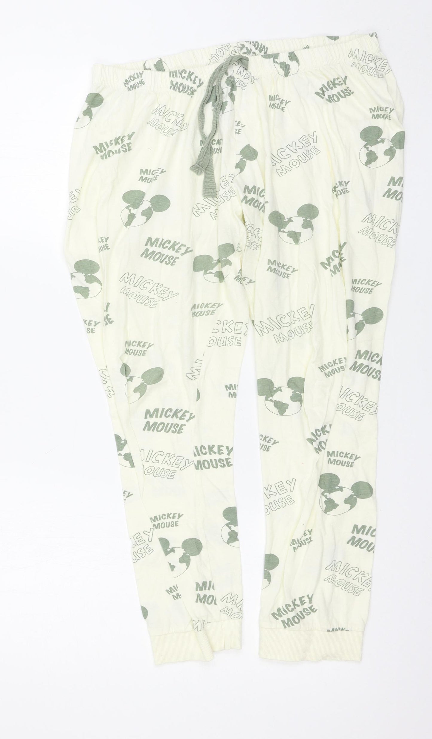 Primark Womens Multicoloured Solid  Capri Pyjama Pants Size L  - Disney, Mickey Mouse