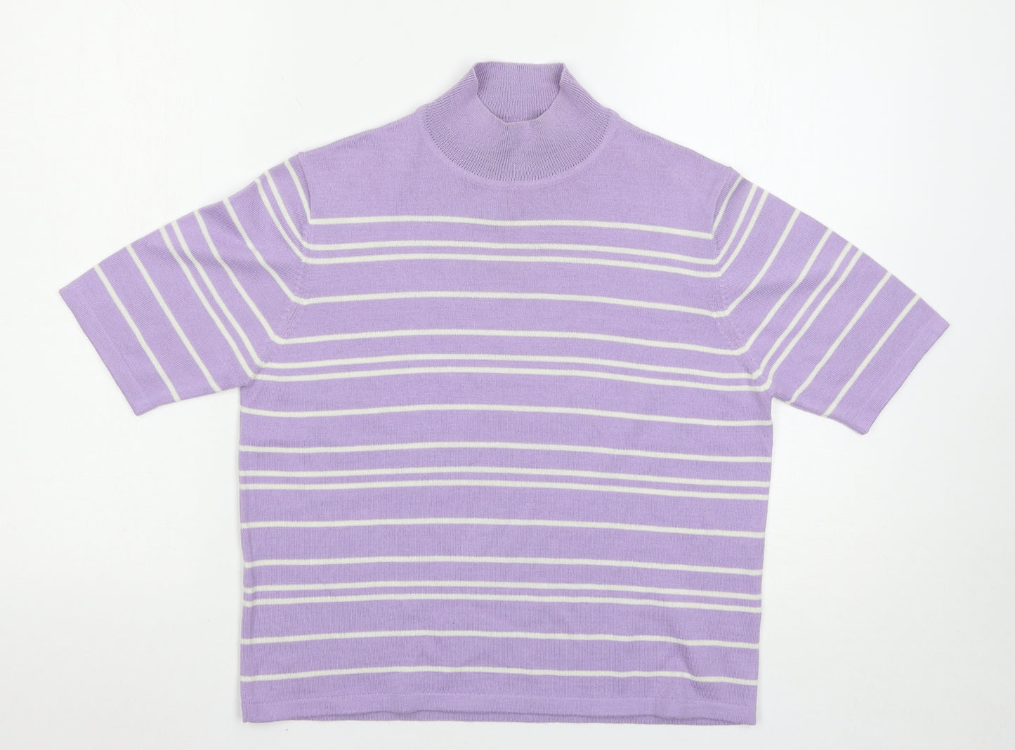 Marks and Spencer Womens Purple Striped  Pullover Jumper Size 14