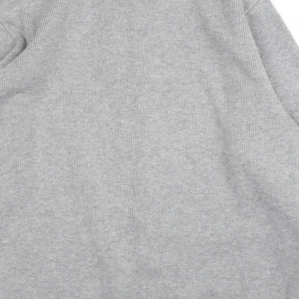 Maan Mens Grey Argyle/Diamond  Full Zip Jumper Size XL