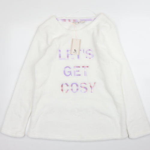 TU Womens White   Pullover Jumper Size 10  - PJ top