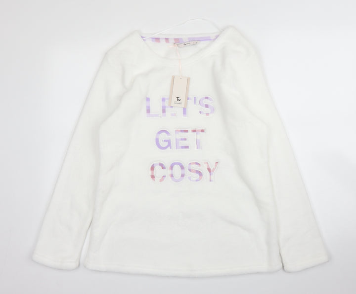TU Womens White Pullover Jumper Size 10 - PJ top