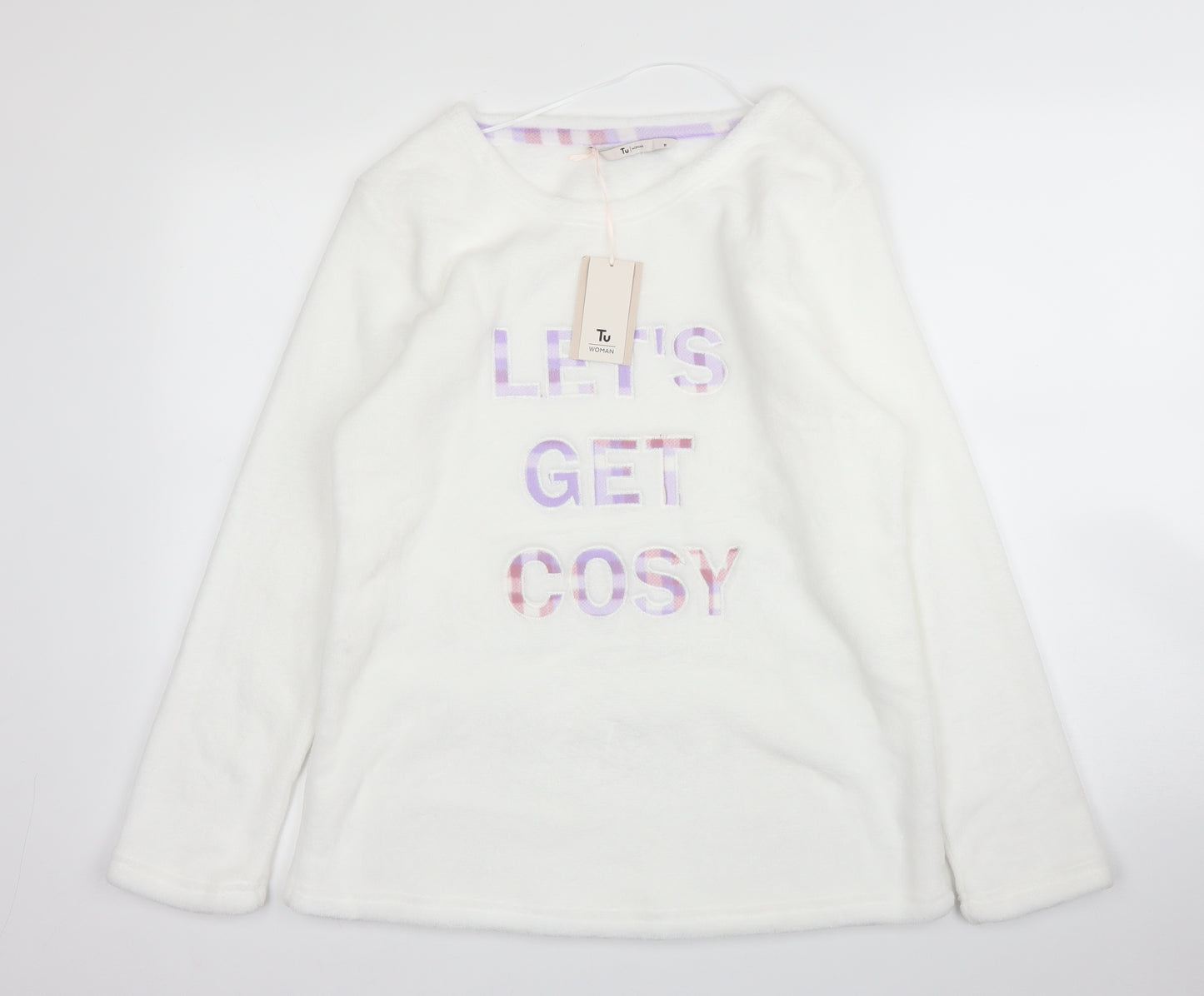TU Womens White   Pullover Jumper Size 10  - PJ top