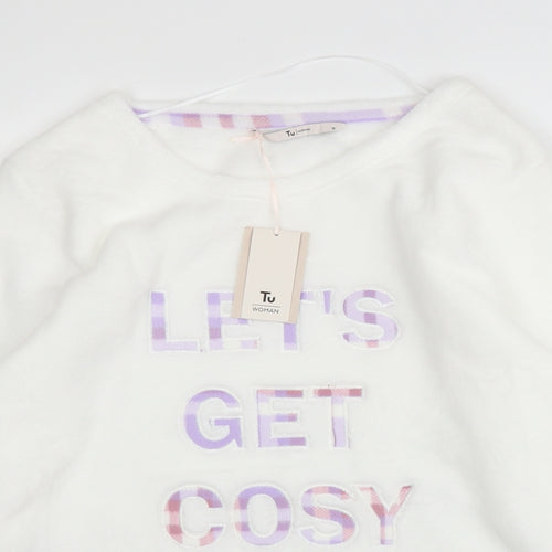 TU Womens White   Pullover Jumper Size 10  - PJ top