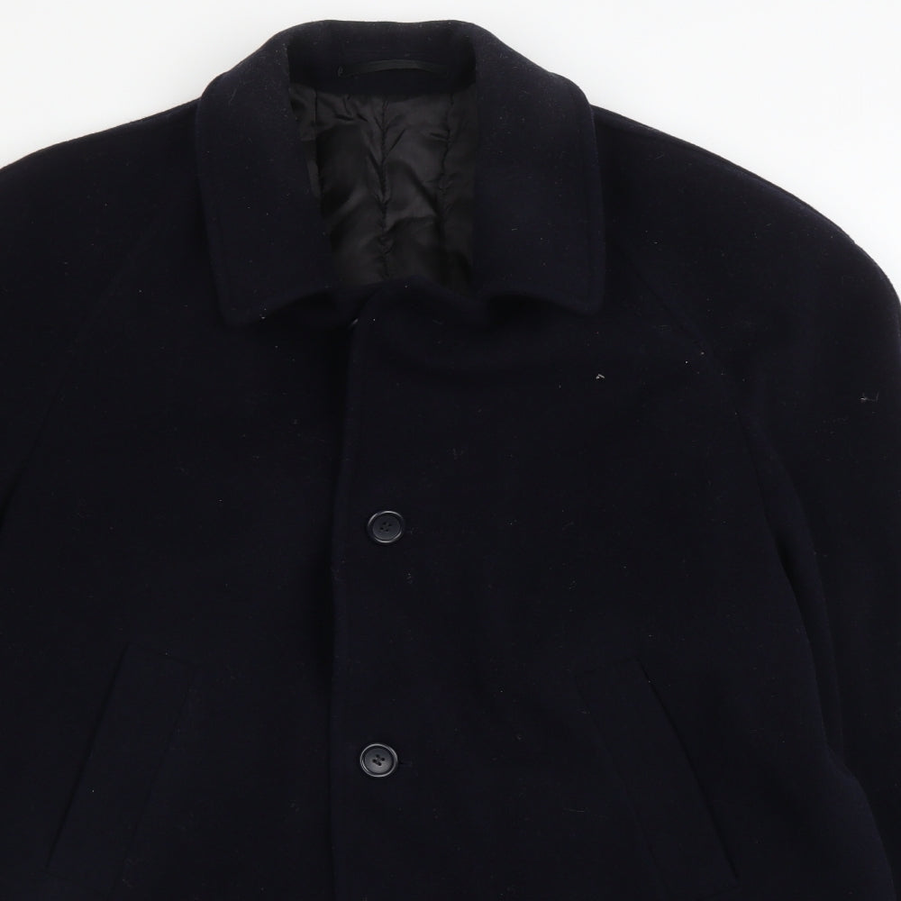 Preworn Mens Blue   Overcoat Coat Size XL