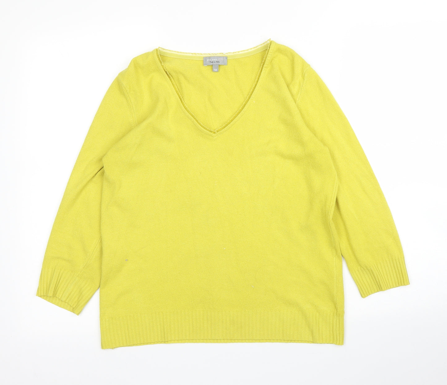 Per Una Womens Yellow   Pullover Jumper Size 14