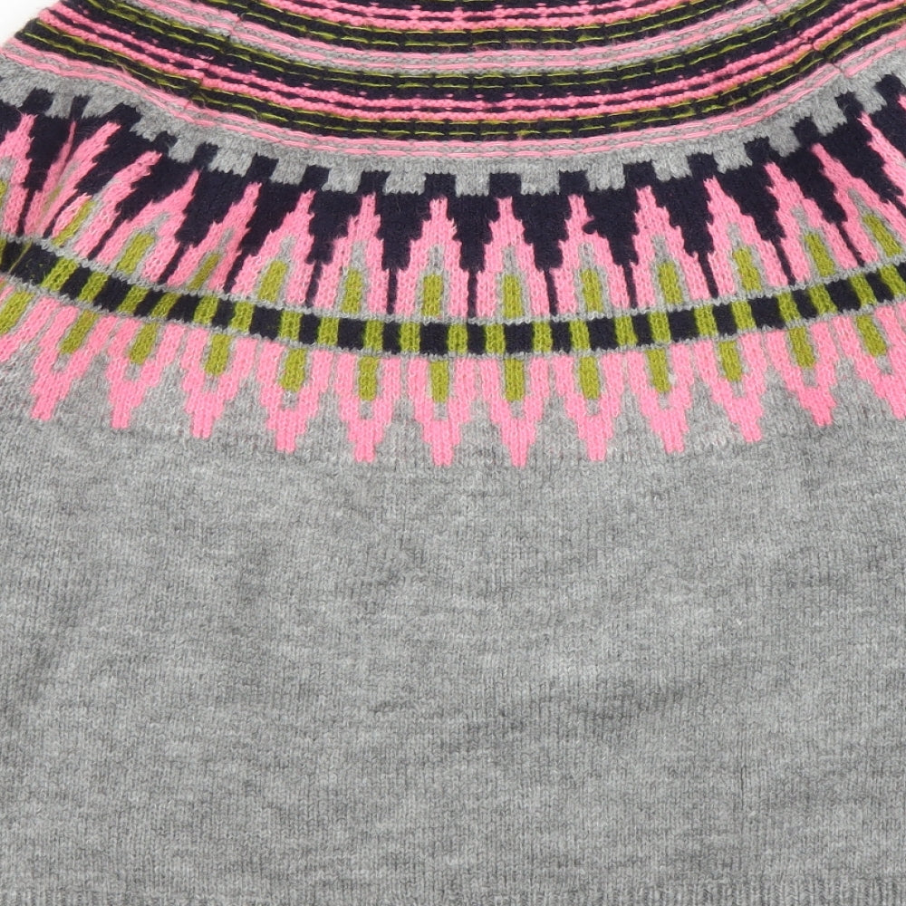 Papaya Womens Grey Fair Isle  Pullover Jumper Size M