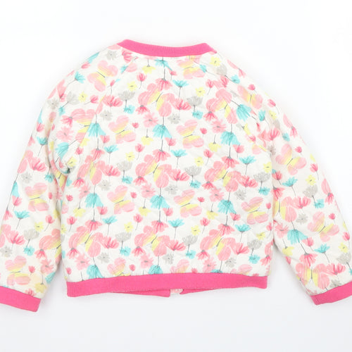 F&F Girls Pink Floral  Bomber Jacket Coat Size 18 Months
