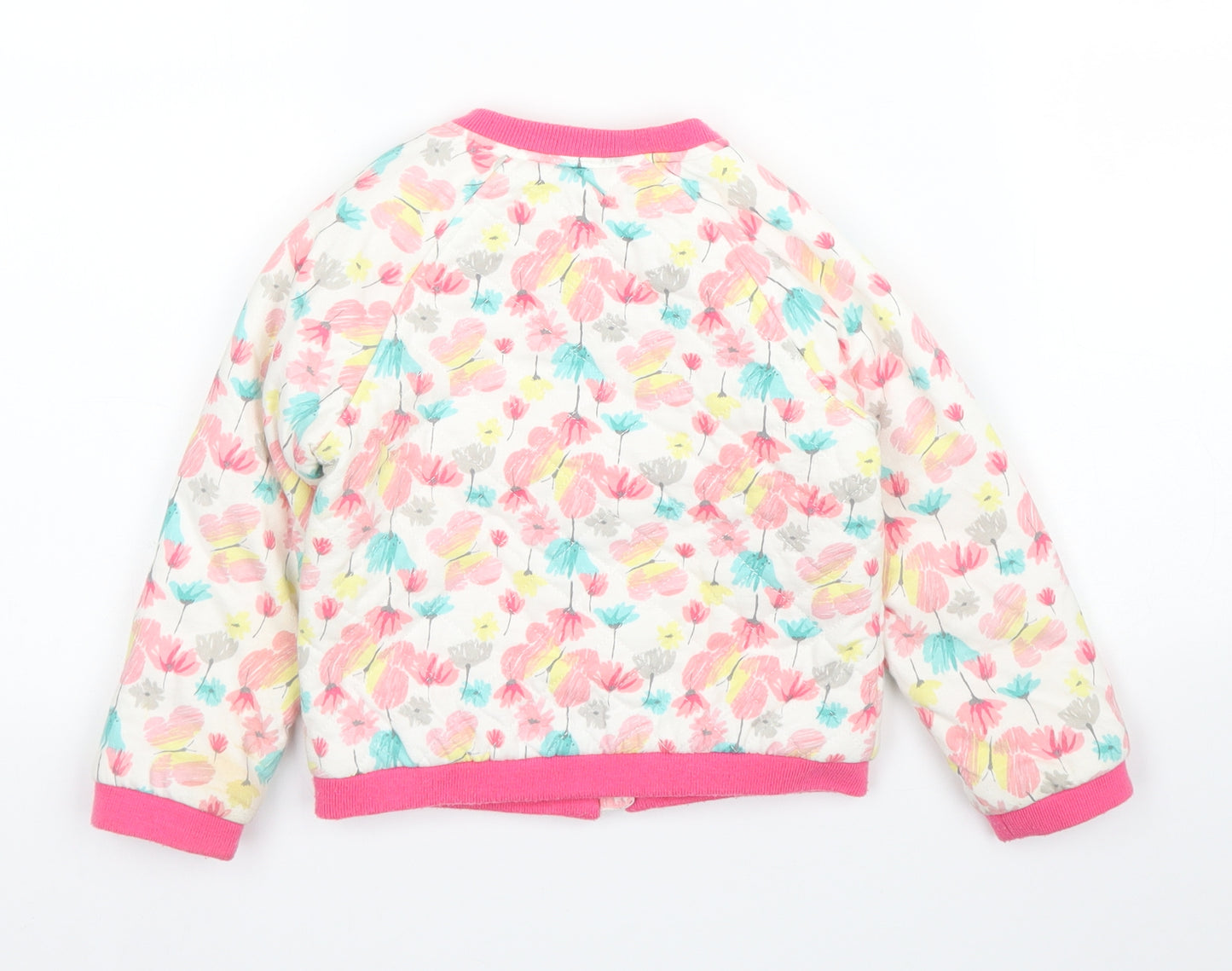 F&F Girls Pink Floral  Bomber Jacket Coat Size 18 Months