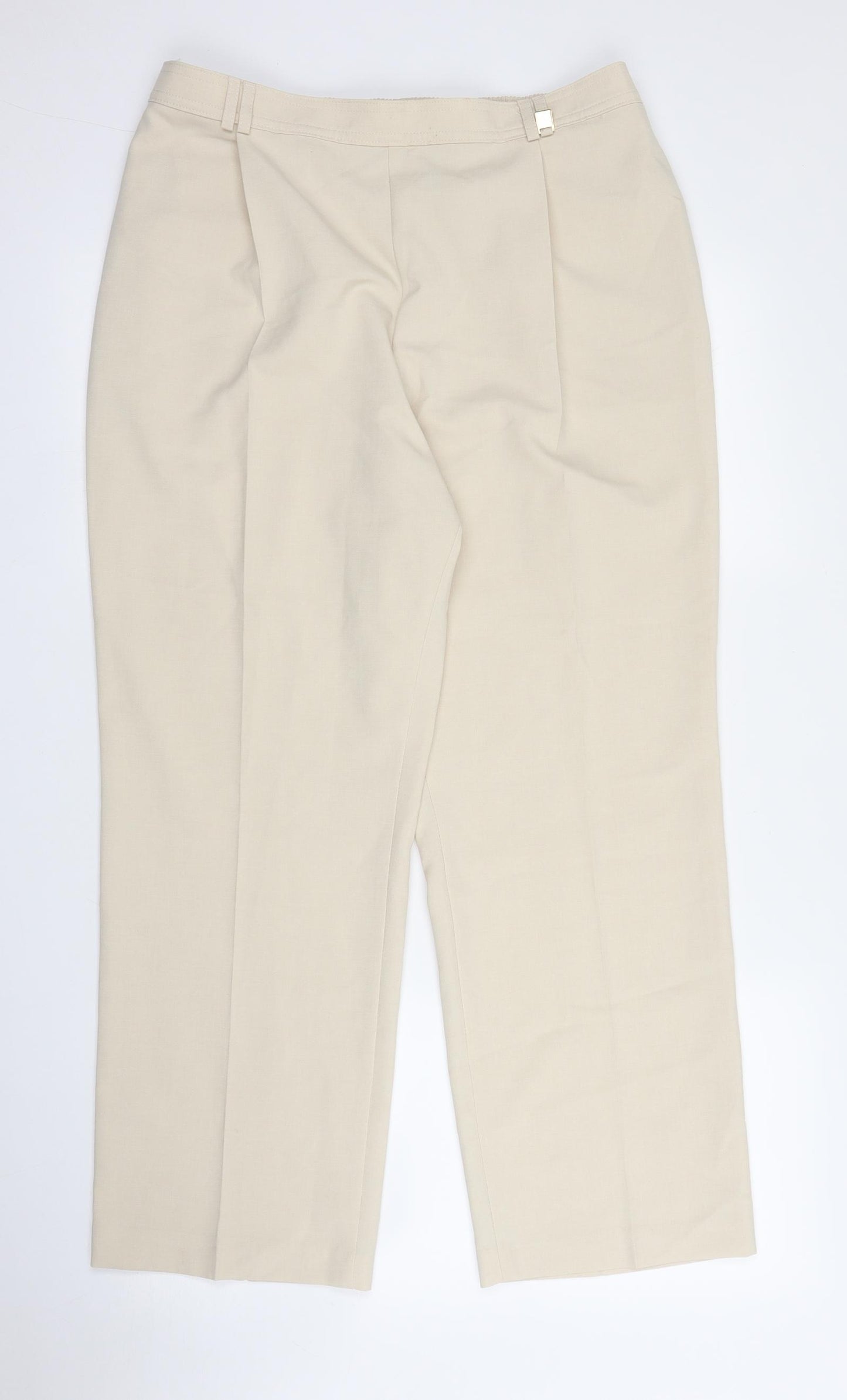 M&S Womens Beige   Capri Trousers Size 16 L27 in