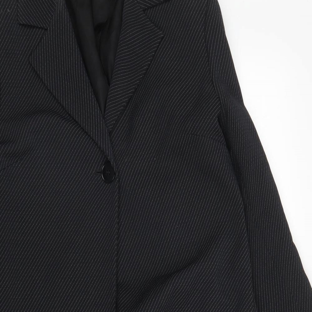 Penny Black Womens Black Striped  Jacket Blazer Size L  - No label