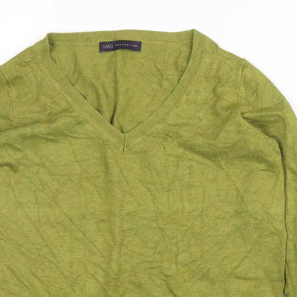 M&S Womens Green   Pullover Jumper Size 10