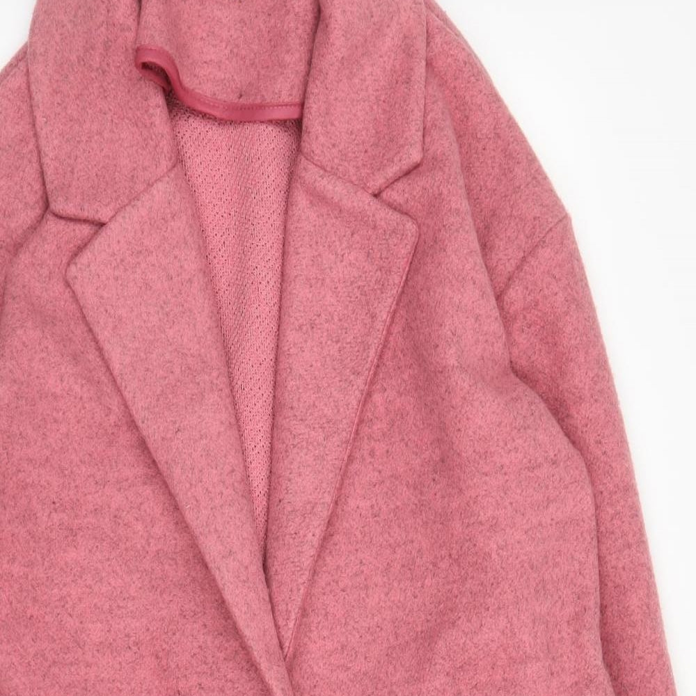 M&S Womens Pink   Overcoat Coat Size 10