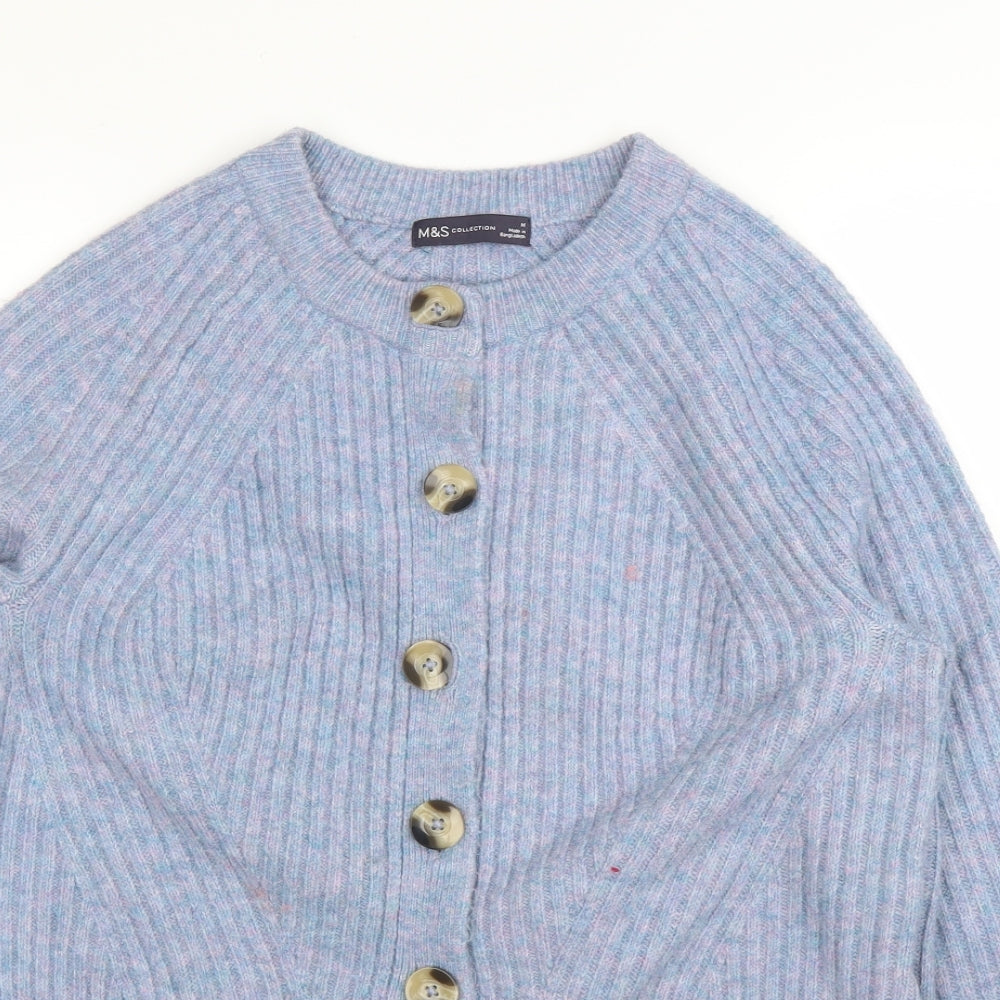 M&S Womens Blue   Cardigan Jumper Size M