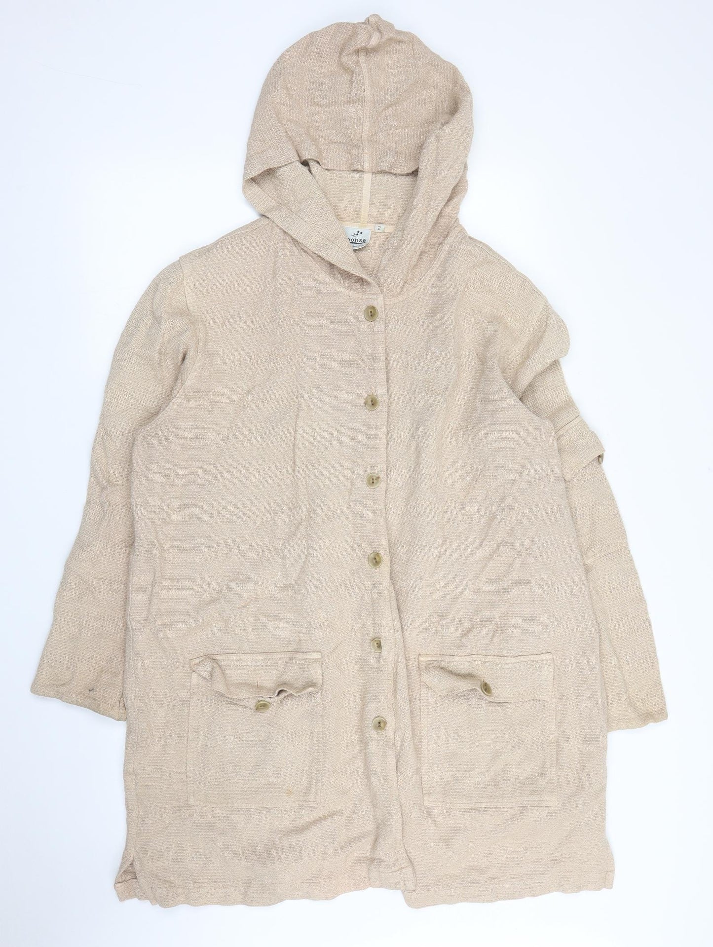 Response Womens Beige   Cardigan Hoodie Size L