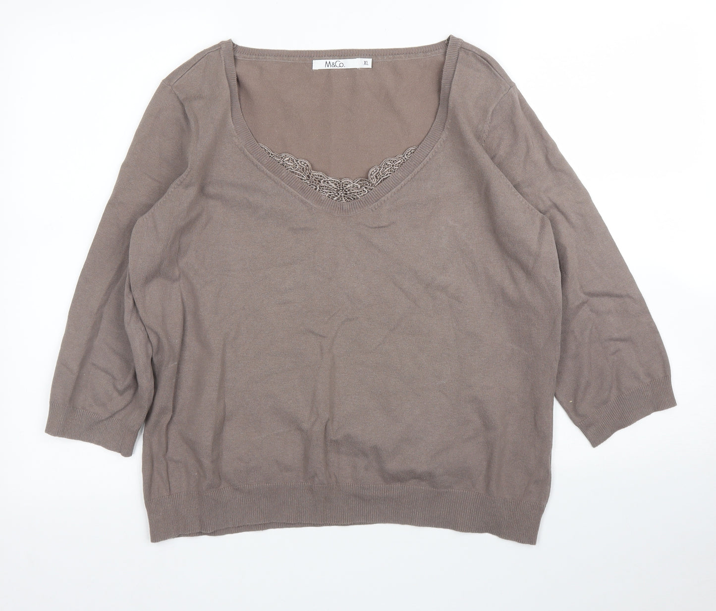M&Co Womens Brown   Pullover Jumper Size XL