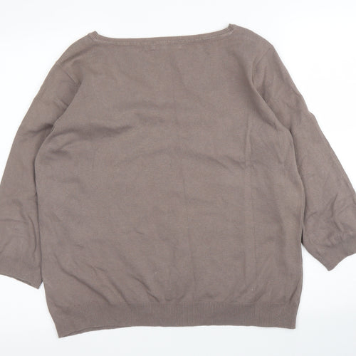 M&Co Womens Brown   Pullover Jumper Size XL