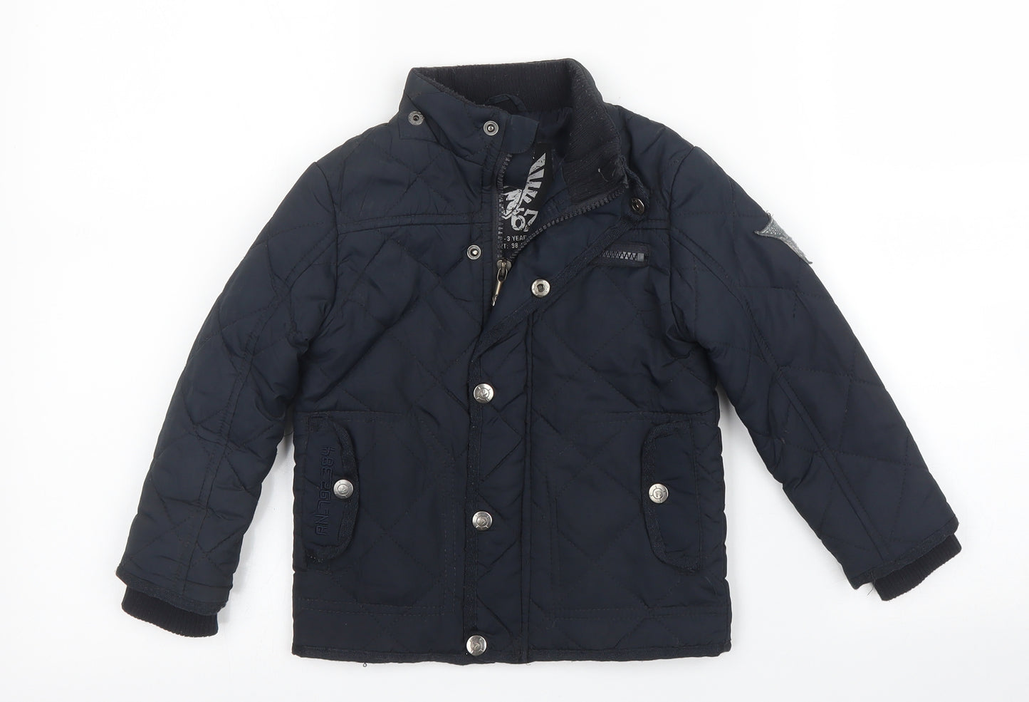 Primark Boys Blue   Quilted Coat Size 2 Years