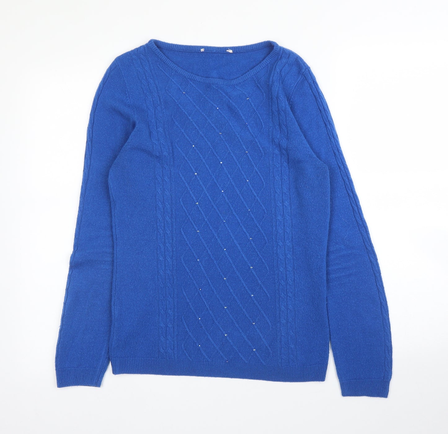 Preworn Womens Blue Argyle/Diamond  Pullover Jumper Size M