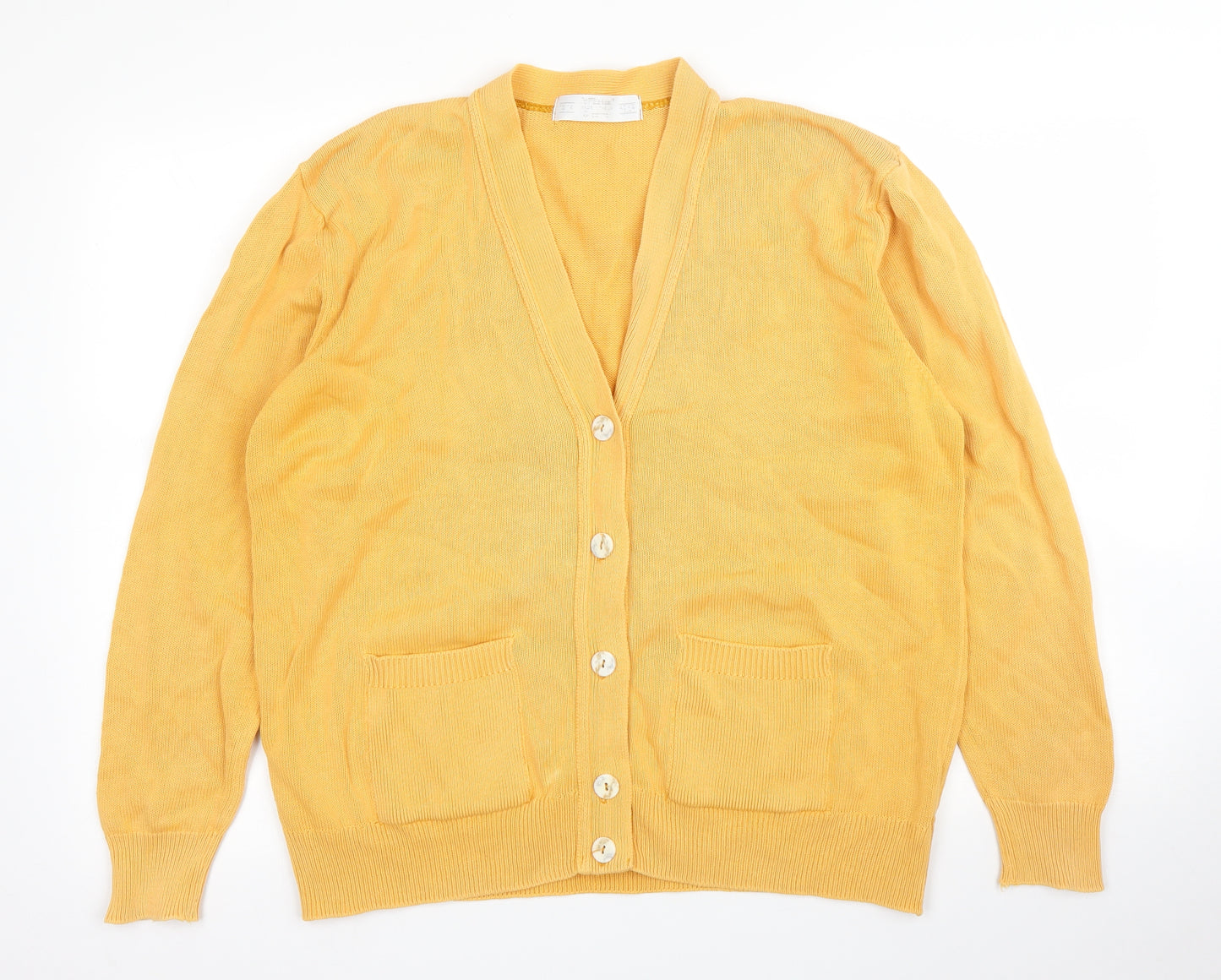St Michael Womens Yellow   Cardigan Jumper Size 12