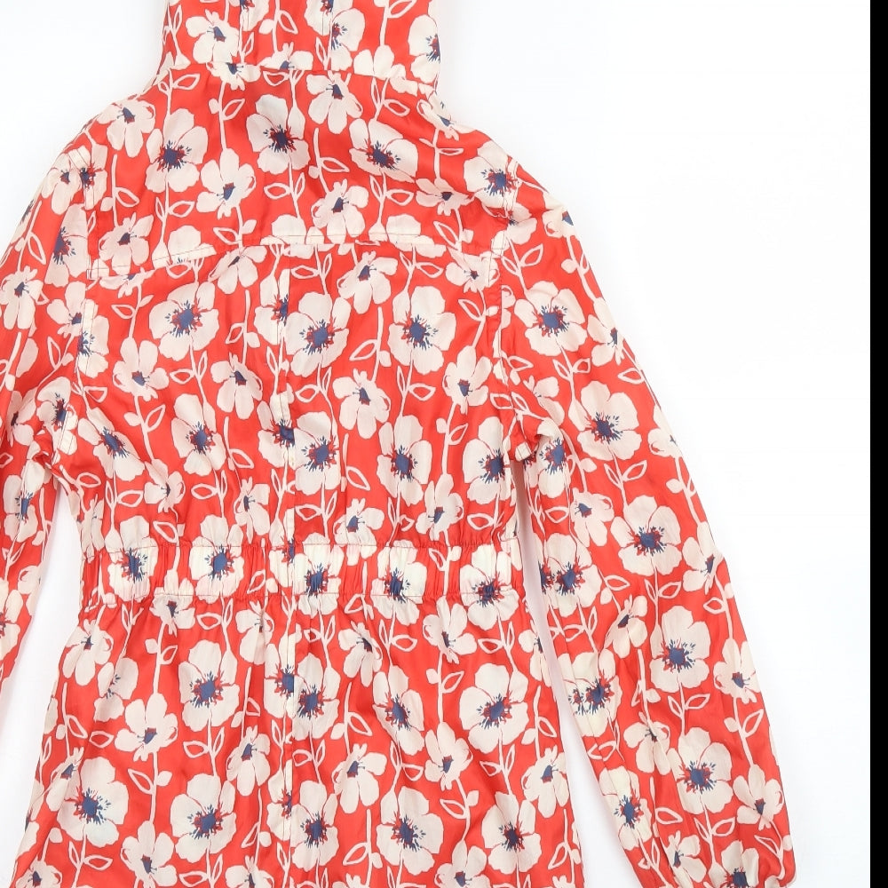 NEXT Girls Red Floral  Rain Coat Coat Size 7 Years