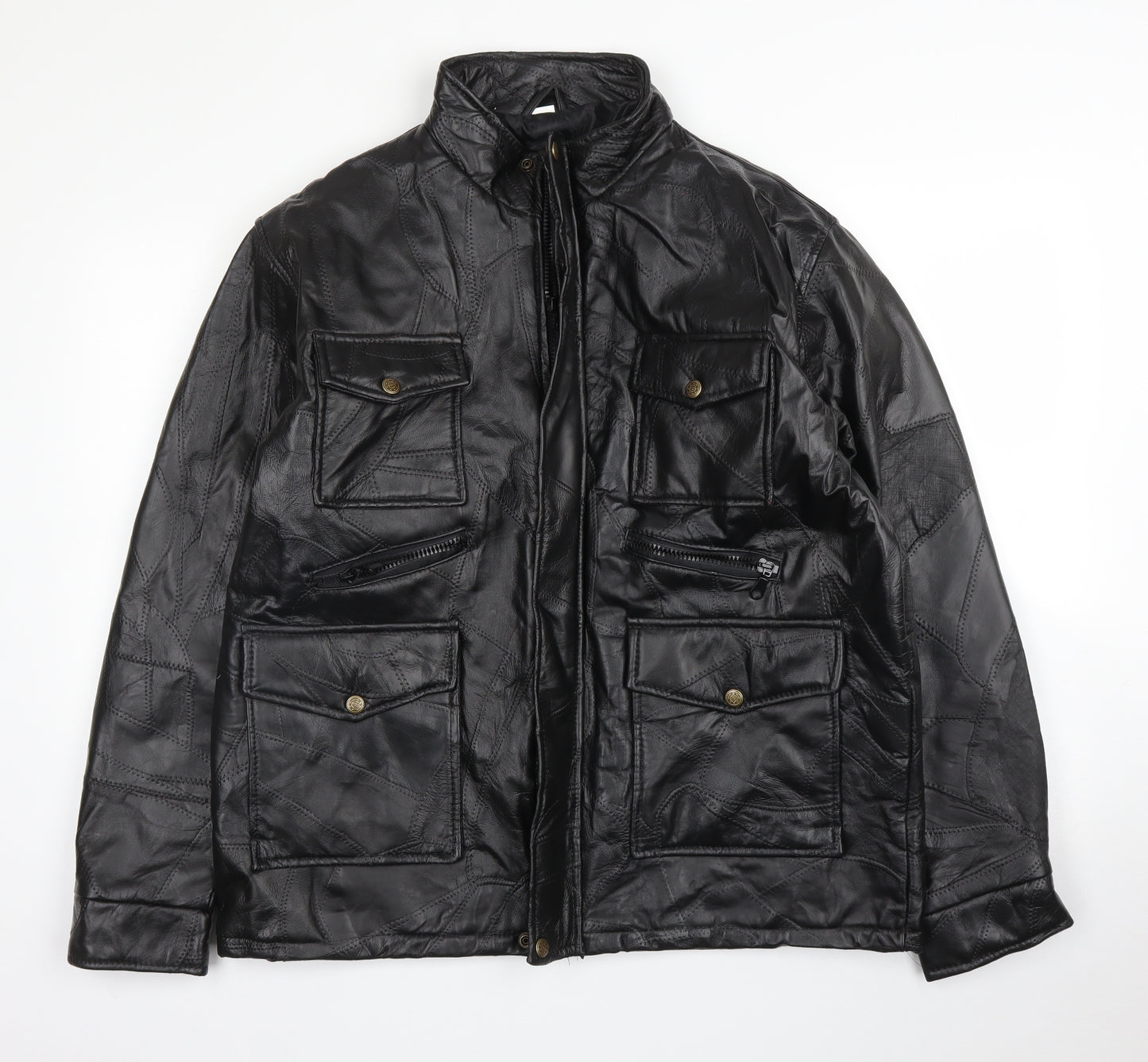 Preworn Mens Black   Biker Coat Size L