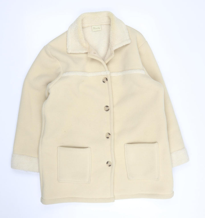 Unity Womens Beige Overcoat Coat Size 12