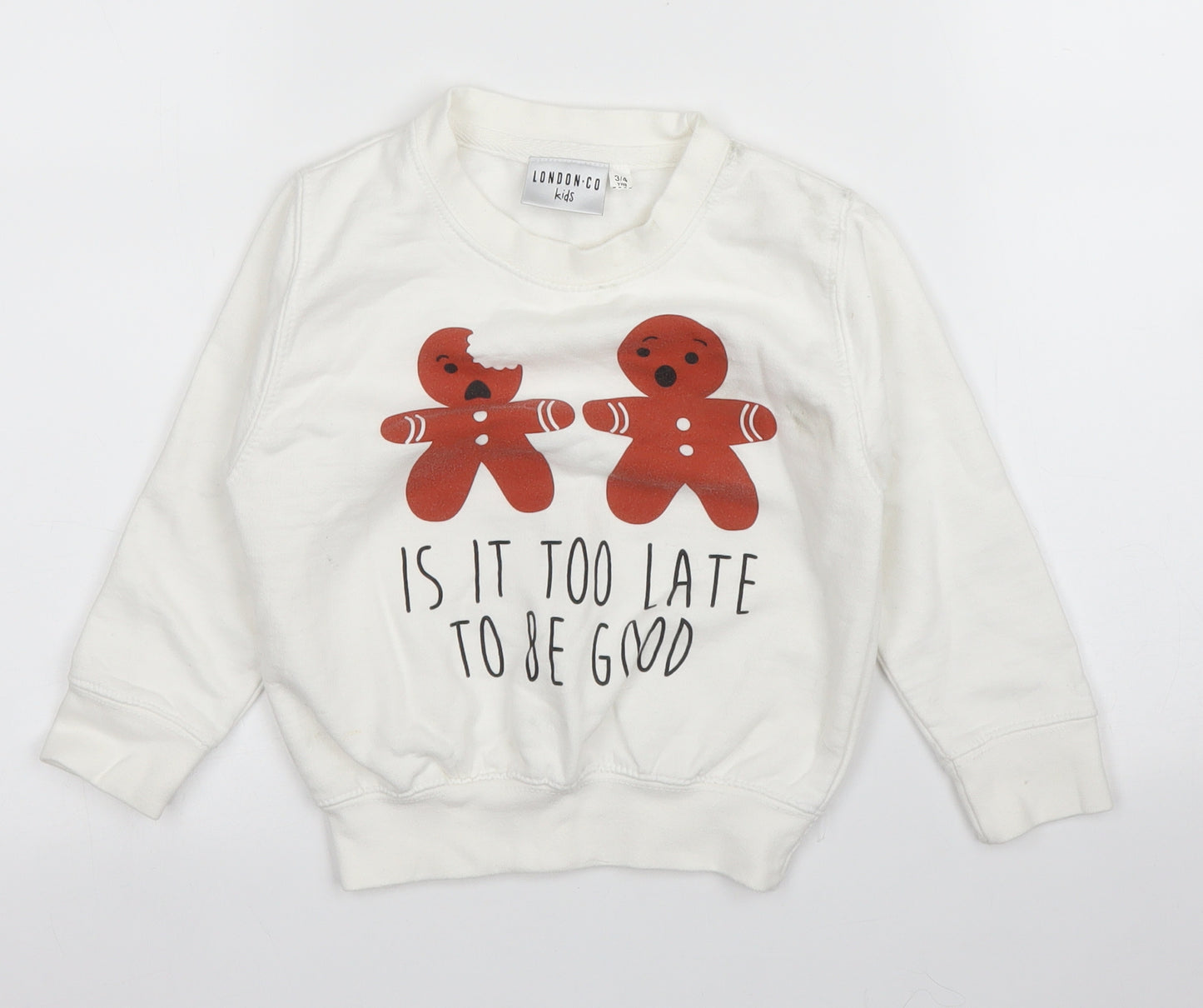 London Co Boys White   Pullover Jumper Size 3 Years