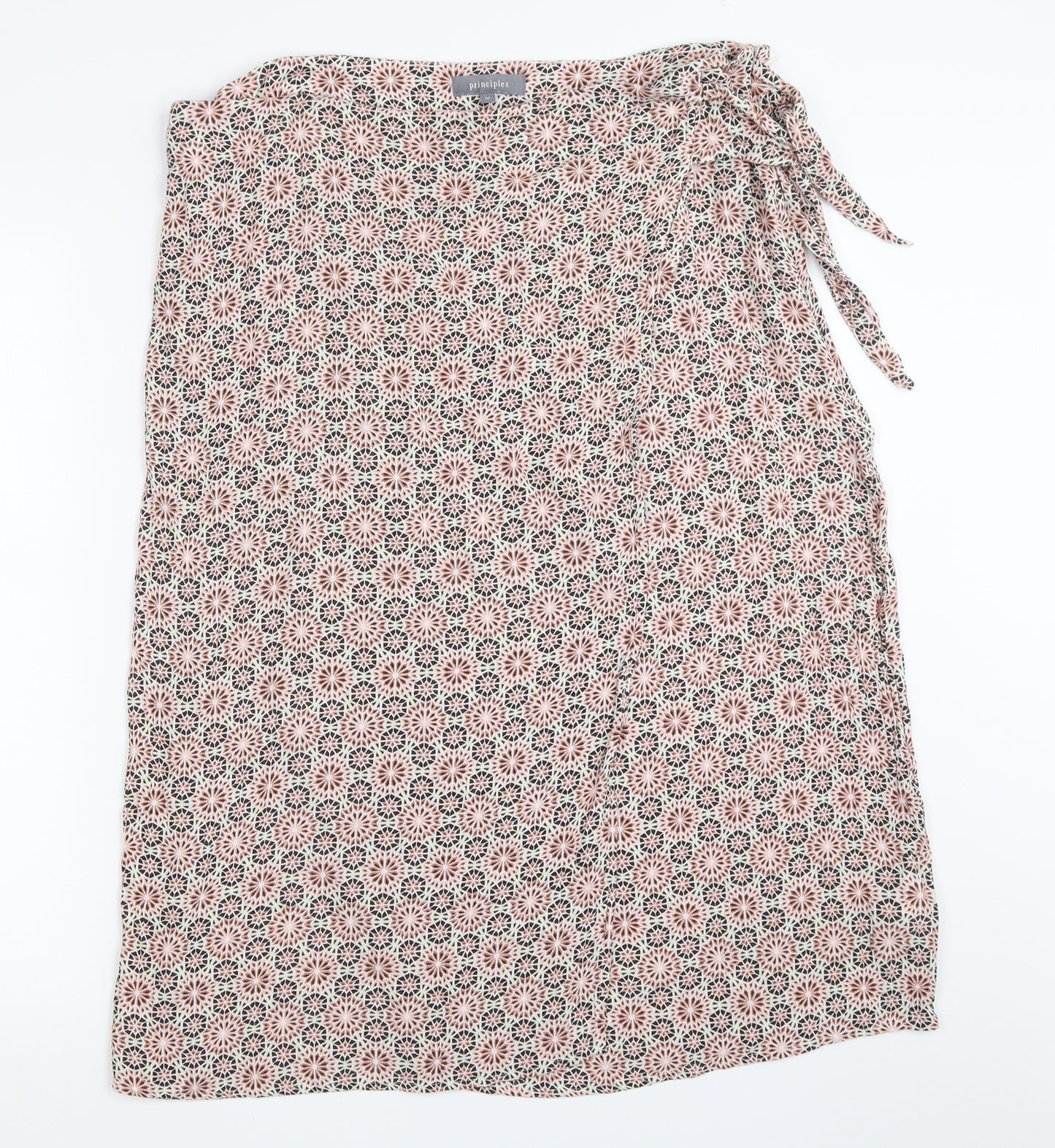 Principles Womens Pink Geometric  Wrap Skirt Size 16