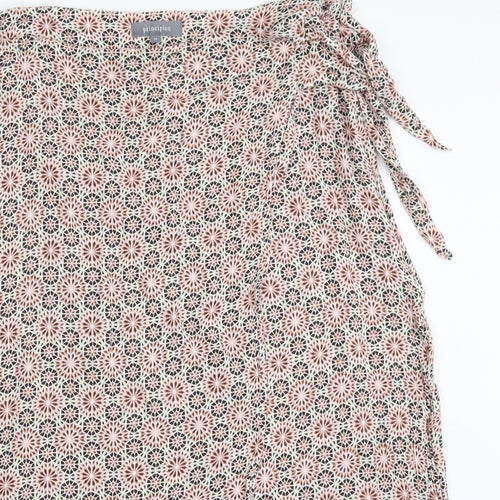 Principles Womens Pink Geometric  Wrap Skirt Size 16