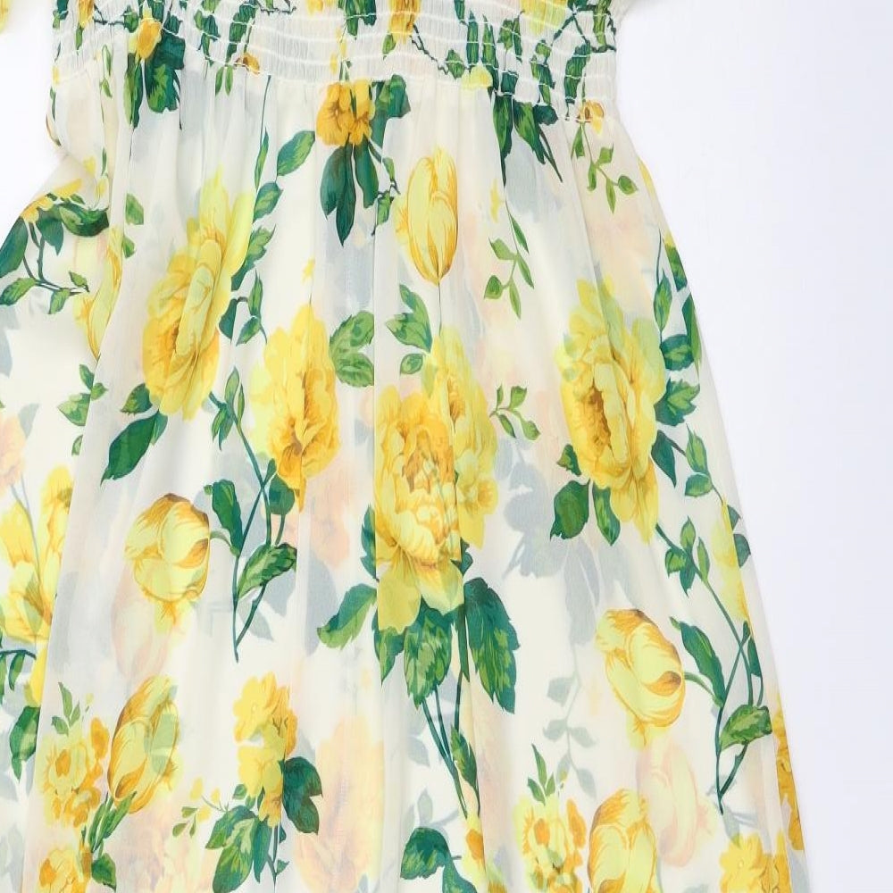 Dorothy Perkins Womens Ivory Floral  Fit & Flare  Size 16