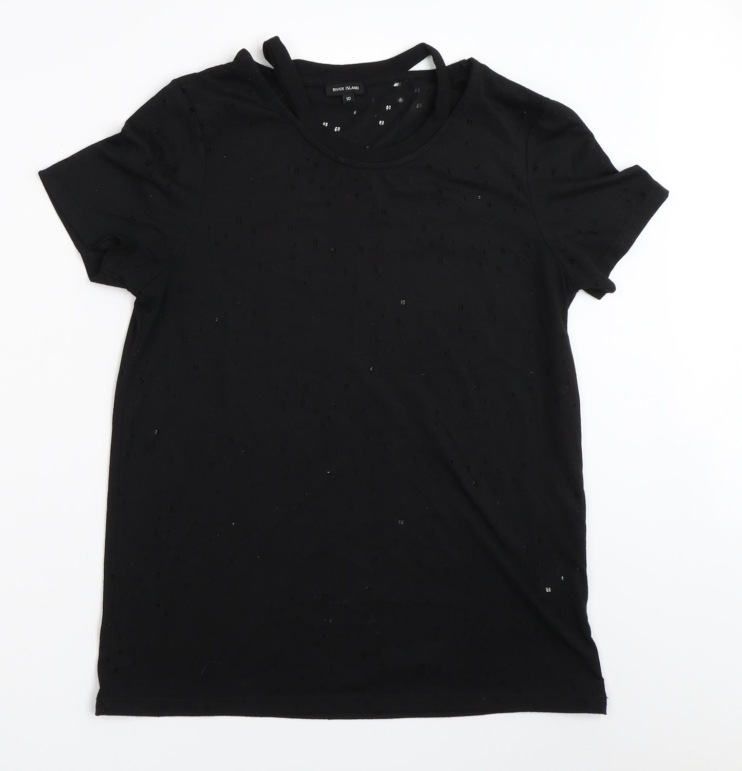 River Island Womens Black   Basic T-Shirt Size 10