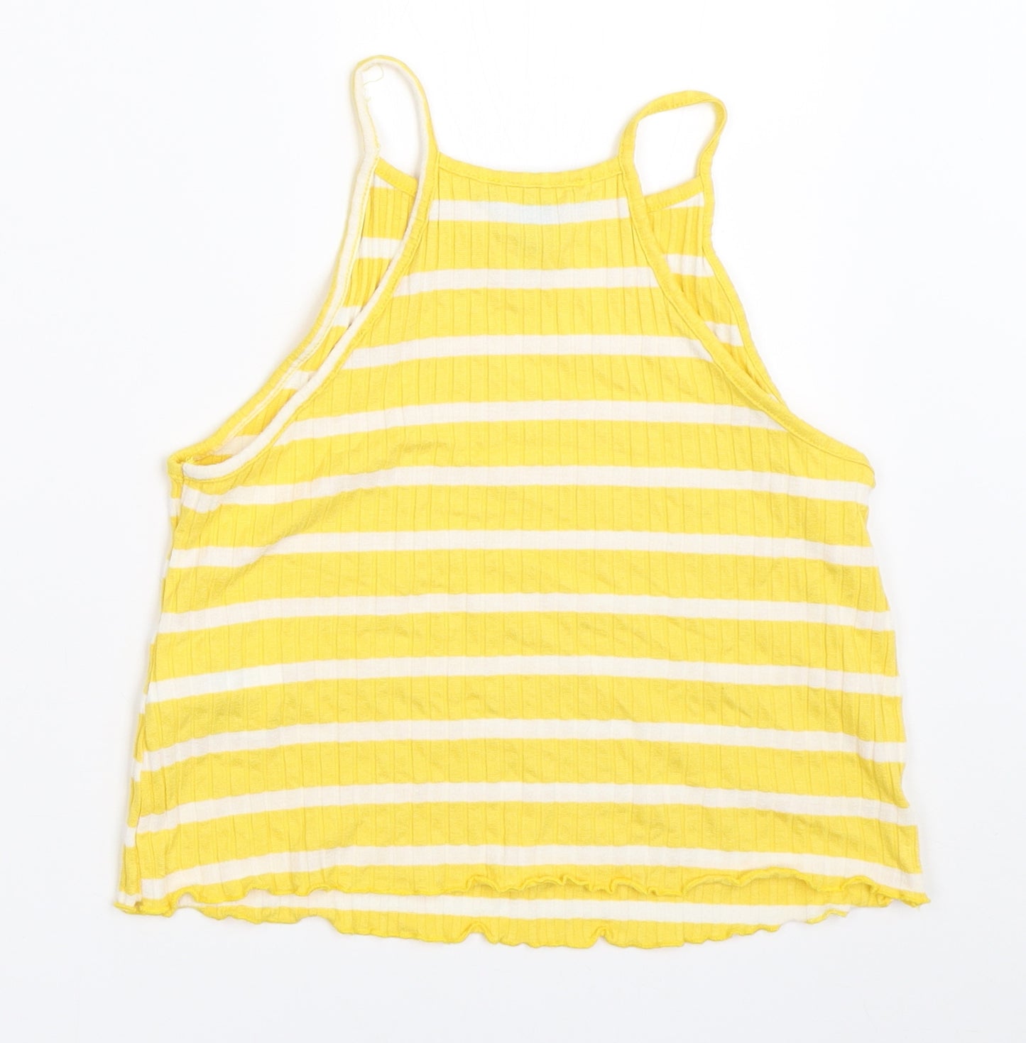 Primark Womens Yellow Striped  Cropped Tank Size 10