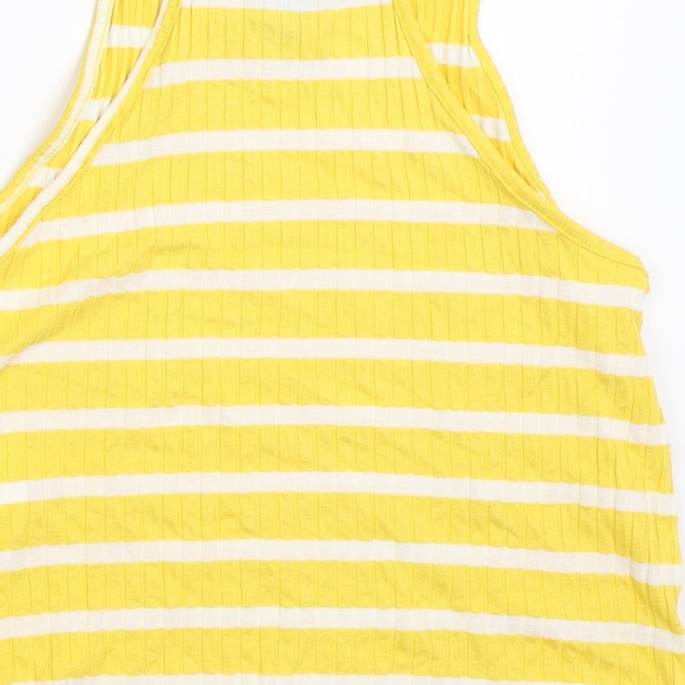 Primark Womens Yellow Striped  Cropped Tank Size 10