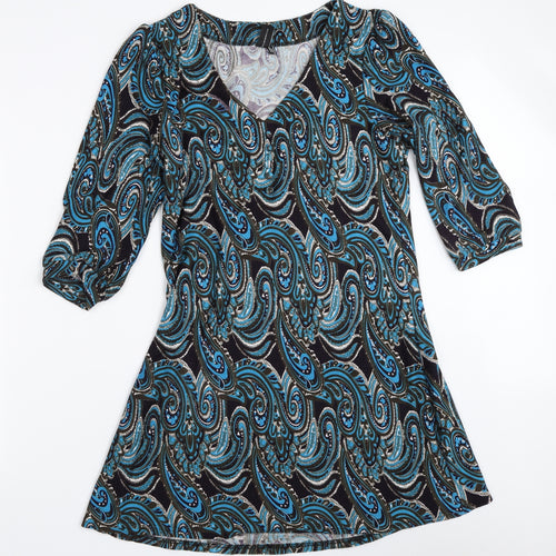 Izabel London Womens Blue Paisley  Fit & Flare  Size 16