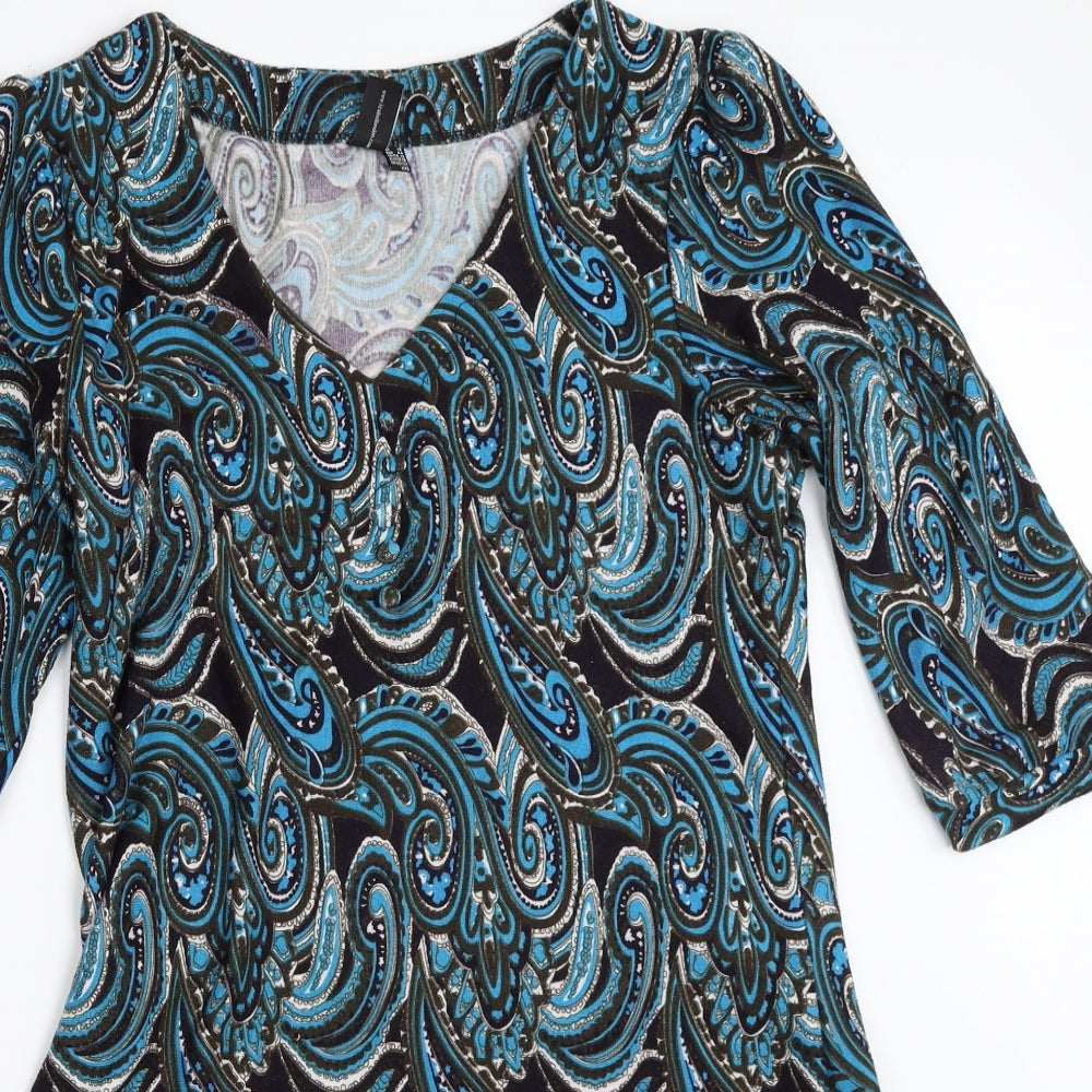Izabel London Womens Blue Paisley  Fit & Flare  Size 16
