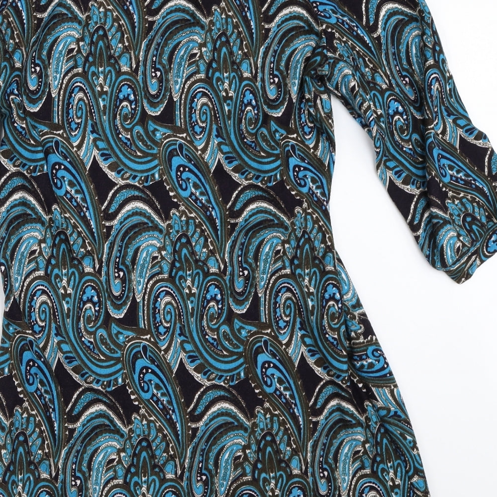 Izabel London Womens Blue Paisley  Fit & Flare  Size 16