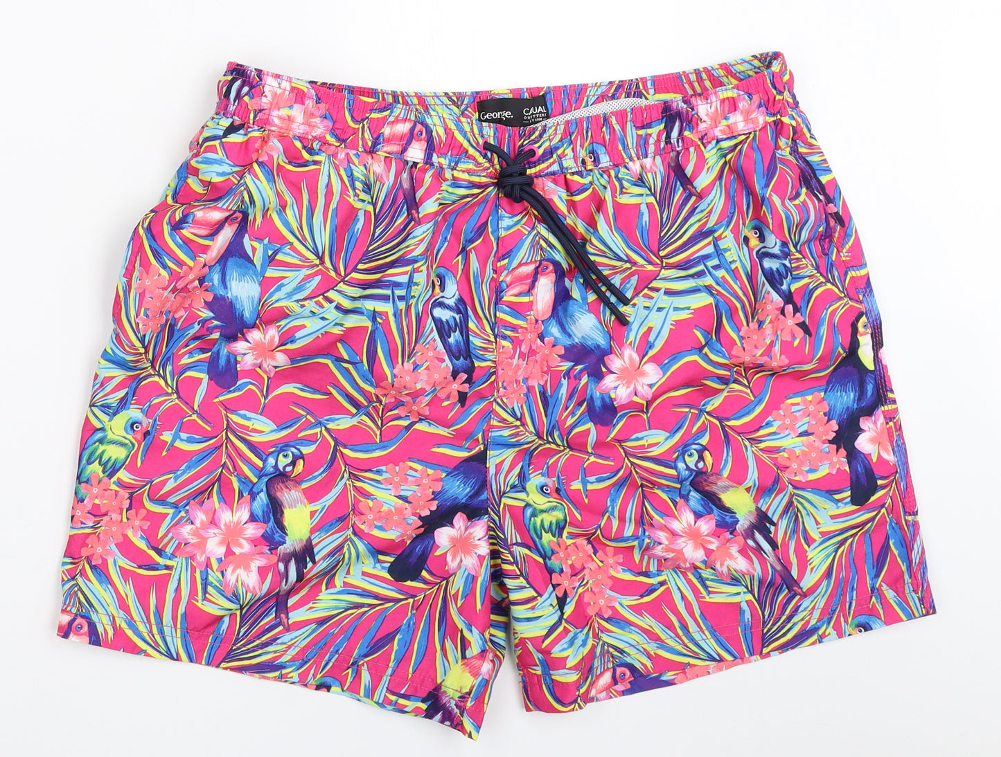 George Mens Pink Geometric  Bermuda Shorts Size L - Swim shorts