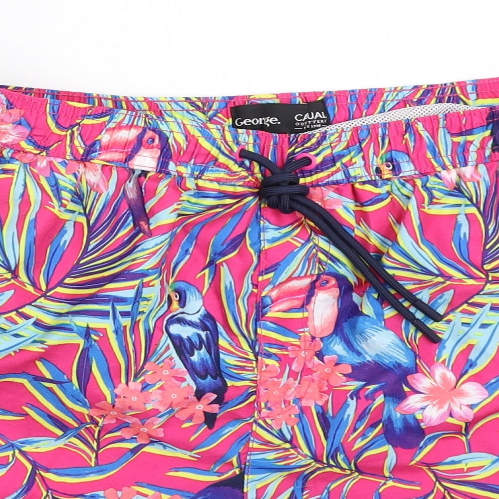George Mens Pink Geometric  Bermuda Shorts Size L - Swim shorts