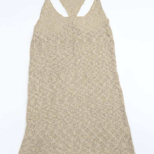 Indian Blue Womens Beige   Basic Tank One Size